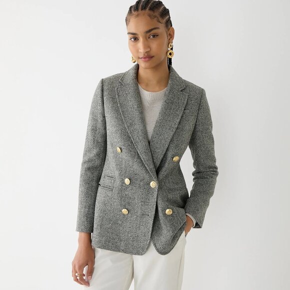 J. Crew Tall Bristol Blazer in graphite herringbone wool - Picture 1 of 13